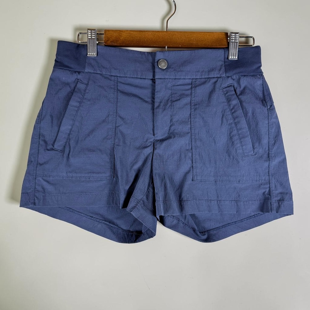 Athleta Trekkie North Shorts Navy Blue Ripstop Hiking Outdoor 266268 Size 4
